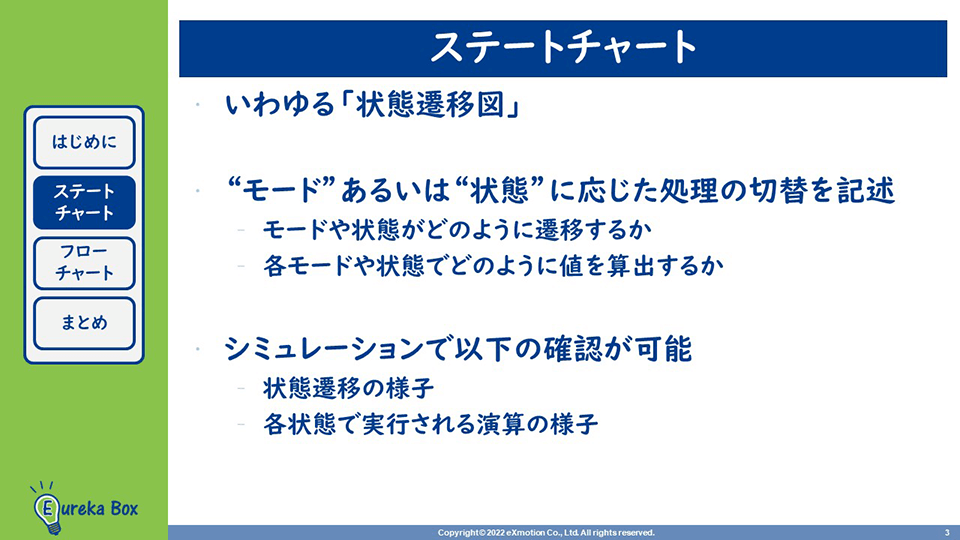 エンジニアの独学、オンライン学習　MBD　モデルベース開発　ステートチャート