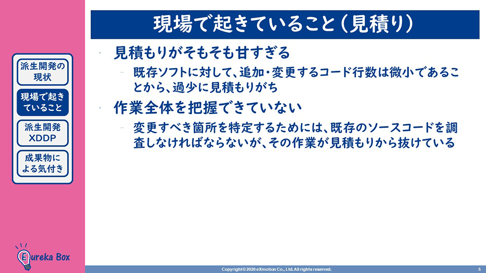 現場で起きていること（見積り）